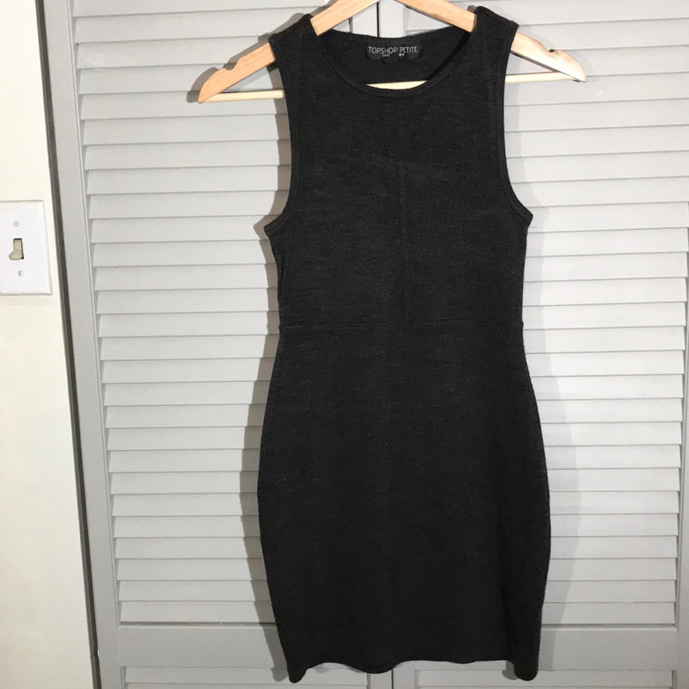 Small Dark Grey BodyCon TopShop Dress